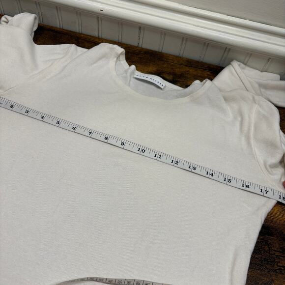 Bryn Walker Size S Top Tencel Blend Long Sleeve Ivory Basic Quiet Luxury READ - Picture 10 of 12